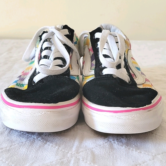 Vans Multi Color Checker Sneakers Sz 3.5 - Picture 2 of 6